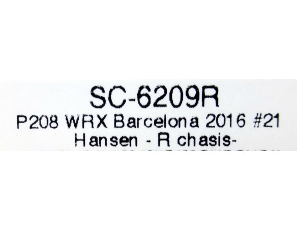 PEUGEOT 208 WRX BARCELONA 2016 Nº 21 CHASIS R REF.SC6209R SCALEAUTO