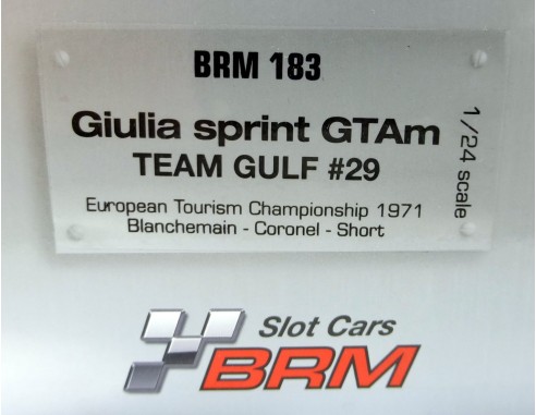 GIULIA SPRINT GTAM TEAM GULF  1/24 Nº29 REF.183 BRM