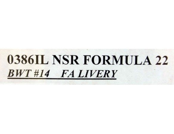 FORMULA 22 BWT Nº14 FERNANDO ALONSO FA LIVERY FERNANDO ALONSO REF.0386IL NSR