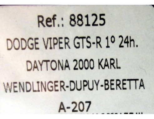 DODGE VIPER GTS-R 1º 24H DAYTONA 2000 KARL Nº91 REF,88125 A-207 FLY