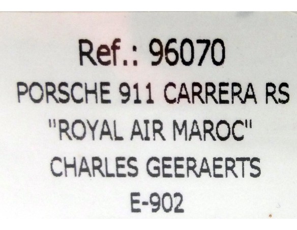 PORSCHE 911 CARRERA RS ROYAL AIR MAROC REF.96070 E-902 FLY
