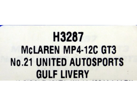 MCLAREN MP4-12C GT3 Nº21 UNITED AUTOSPORTS GULF LIVERY REF.H3287 SUPERSLOT
