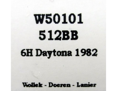 FERRARI 512 BB Nº6  24H DAYTONA 1982  REF. W50101  SLOTWINGS