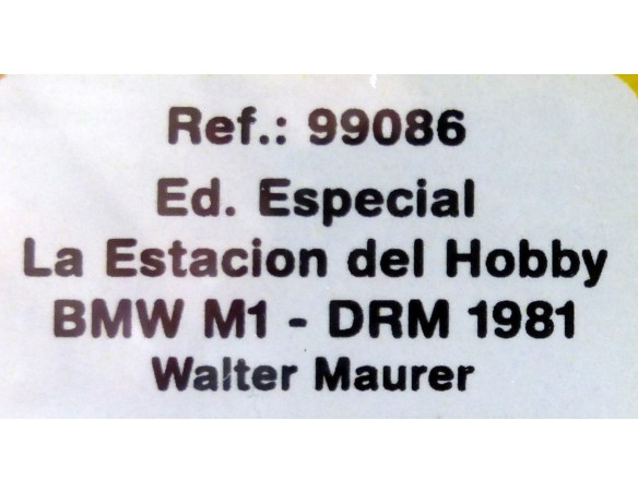 BMW M1 DRM 1981 ED.ESPECIAL ESTACION DEL HOBBY REF.99086 FLY