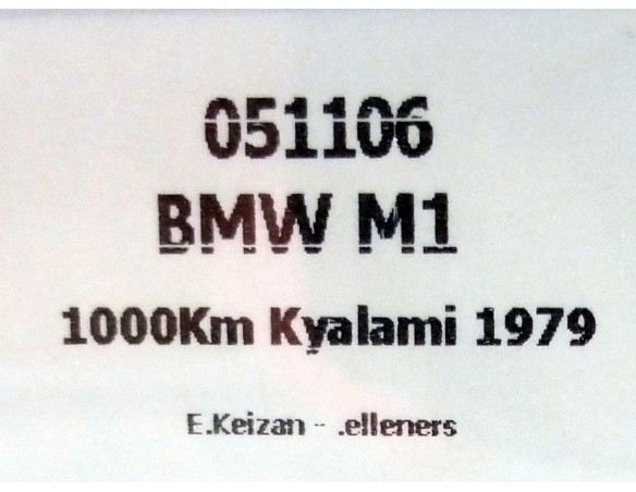 BMW M1 CASTROL 1000KM KYALAMI 1979 REF.051106 FLY