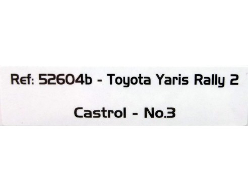 TOYOTA YARIS RALLY 2 CASTROL Nº3 REF.52604b AVANT SOLT