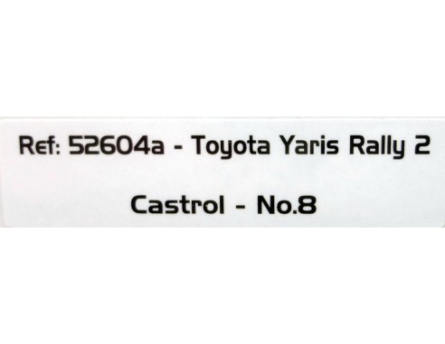 TOYOTA YARIS RALLY 2 CASTROL Nº8 REF.52604a AVANT SOLT