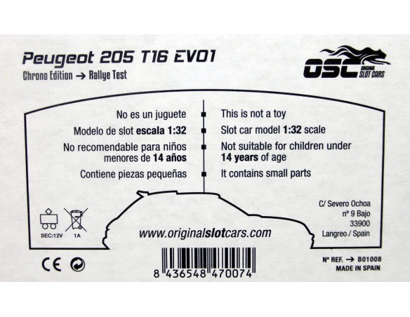 PEUGEOT 205 T16 EVO1 REF.B01008 OSC
