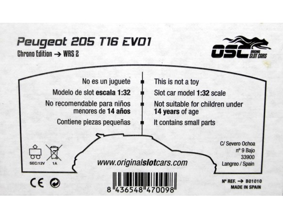 PEUGEOT 205 T16 EVO1 Nº2 REF.B01010 OSC