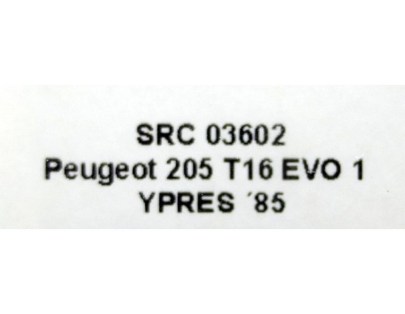 PEUGEOT 205 T16 EVO1 YPRES´85 BELGA REF.03602 SRC