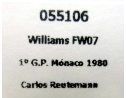 WILLIAMS FW07 1º GP MONACO 1980 REF.055106 FLY