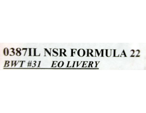 FORMULA 22 BWT Nº31 EO LIVERY REF.0387IL NSR