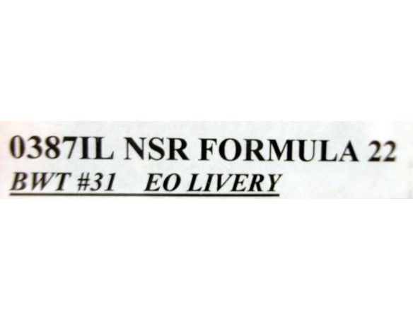 FORMULA 22 BWT Nº31 EO LIVERY REF.0387IL NSR