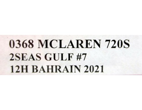 MCLAREN 720S 2SEAS GULF Nº7 12H BAHRAIN 2021 REF.0368 NSR