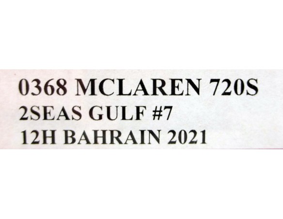 MCLAREN 720S 2SEAS GULF Nº7 12H BAHRAIN 2021 REF.0368 NSR
