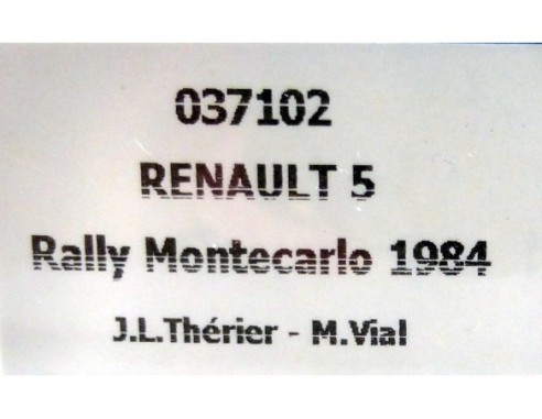 RENAULT 5 RALLY MONTE CARLO 1984 REF.037102 FLY