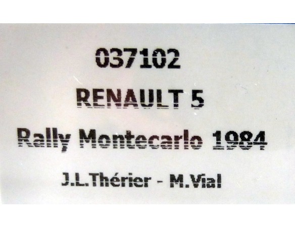 RENAULT 5 RALLY MONTE CARLO 1984 REF.037102 FLY