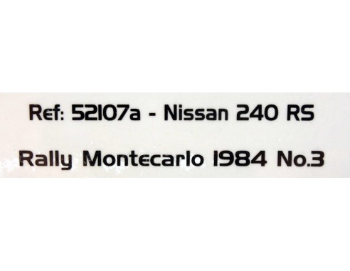 NISSAN 240 RS RALLY MONTECARLO 1984 Nº3 REF.52107a AVANT SLOT