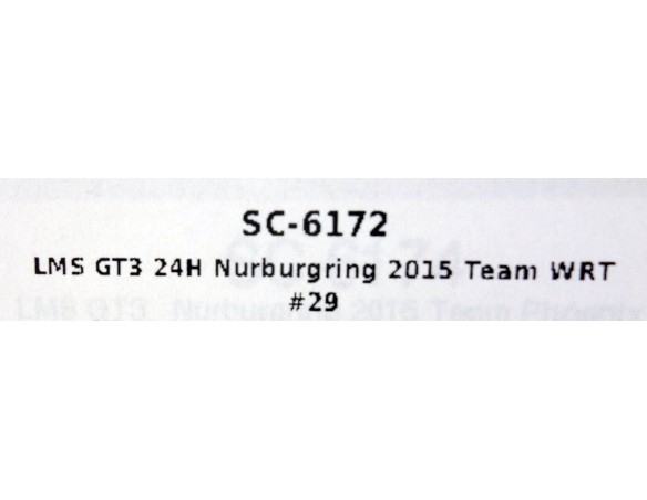 AUDI R8 LMS GT3 24H NURBURGRING 2015 TEAM WRT Nº29 REF.6172 SCALEAUTO