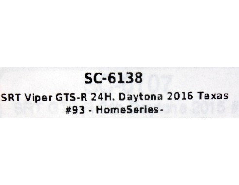 SRT VIPER GTS-R 24H DAYTONA 2016 TEXAS Nº93 HOMESERIES REF.SC6138 SCALEAUTO