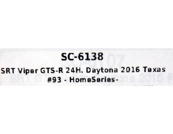 SRT VIPER GTS-R 24H DAYTONA 2016 TEXAS Nº93 HOMESERIES REF.SC6138 SCALEAUTO