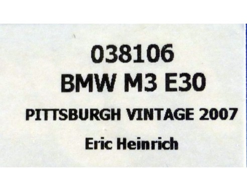 BMW M3 E30 PITTSBURGH VINTAGE 2007 REF.038106 FLY