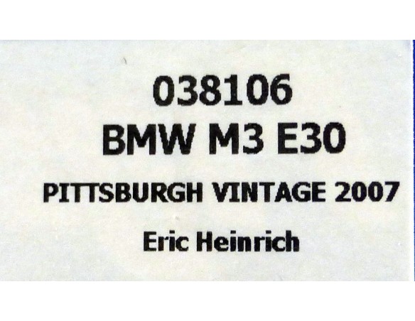 BMW M3 E30 PITTSBURGH VINTAGE 2007 REF.038106 FLY