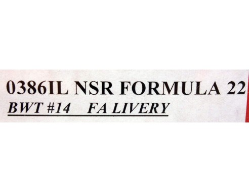 FORMULA 22 BWT Nº14 FA LIVERY FERNANDO ALONSO REF.0386IL NSR