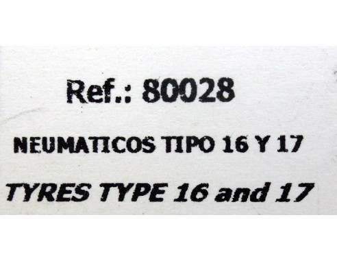 NEUMATICOS TIPO 16 Y 17 REF.80028 FLY