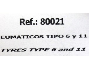 NEUMATICOS TIPO 6 Y 11 (SIN CARTON) REF.80021 FLY 2