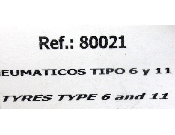 NEUMATICOS TIPO 6 Y 11 (SIN CARTON) REF.80021 FLY