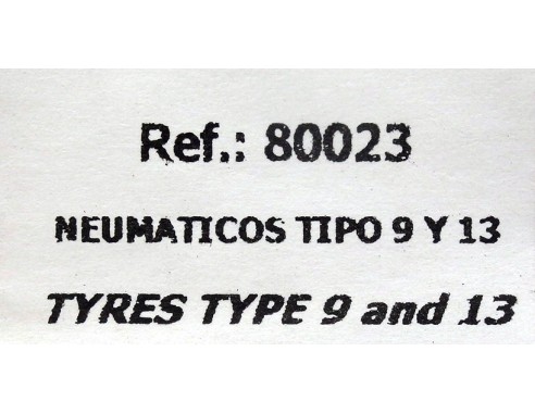 NEUMATICOS TIPO 9 Y 13 (SIN CARTON) REF.80023 FLY