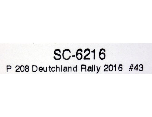 PEUGEOT 208 DEUTCHLAND RALLY 2016 Nº43 REF.SC6216 SCALEAUTO