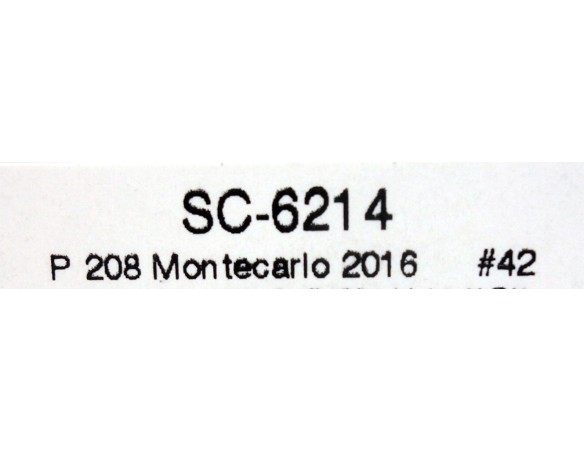 PEUGEOT 208 MONTECARLO 2016 Nº42 REF.SC6214 SCALEAUTO