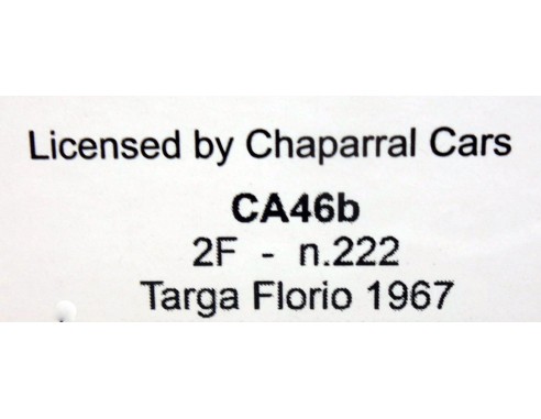 CHAPARRAL 2F Nº222 TARGA FLORIO 1967 REF.CA46b SLOT.IT