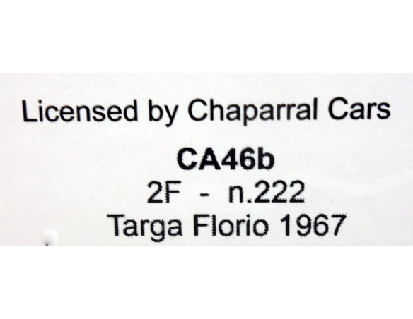 CHAPARRAL 2F Nº222 TARGA FLORIO 1967 REF.CA46b SLOT.IT
