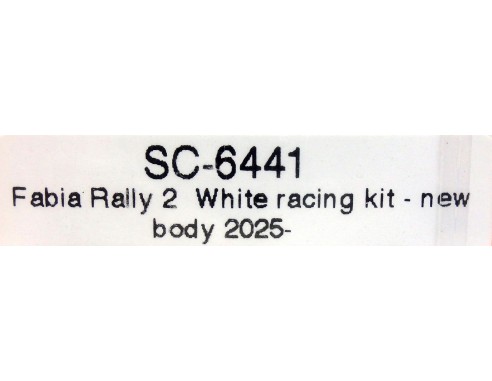 SKODA FABIA RALLY 2 WHITE RACING KIT NEW BODY 2025 REF.SC6441 SCALEAUTO