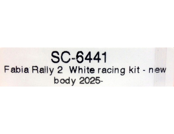 SKODA FABIA RALLY 2 WHITE RACING KIT NEW BODY 2025 REF.SC6441 SCALEAUTO