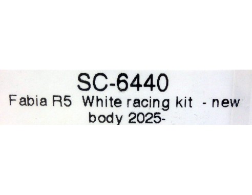 SKODA FABIA R5 WHITE RACING KIT NEW BODY 2025 REF.SC6440 SCALEAUTO