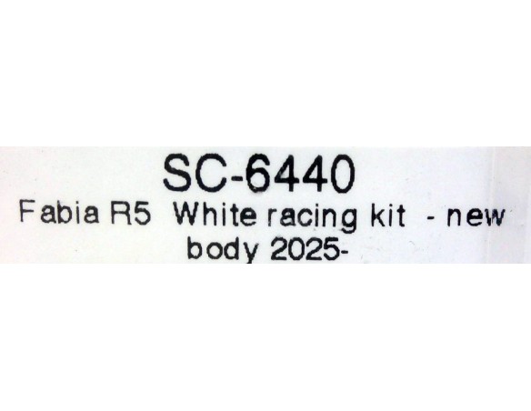 SKODA FABIA R5 WHITE RACING KIT NEW BODY 2025 REF.SC6440 SCALEAUTO