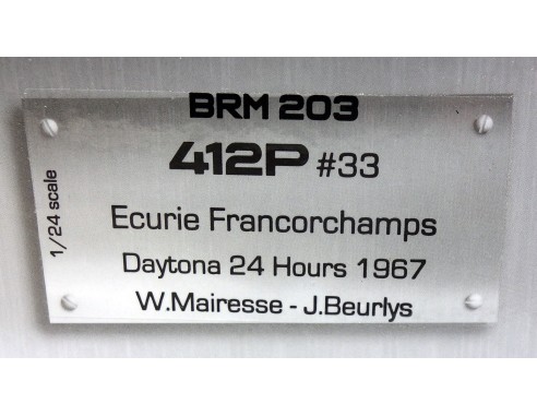 FERRARI 412P Nº33 ECURIE FRANCORCHAMP DAYTONA 24 HOURS 1967 1/24 REF.203  BRM