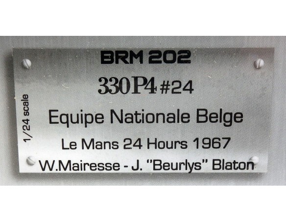 FERRARI 330 P4 Nº24 EQUIPE NATIONALE BELGE LE MANS 24 HOURS 1967 1/24 REF.202 BRM