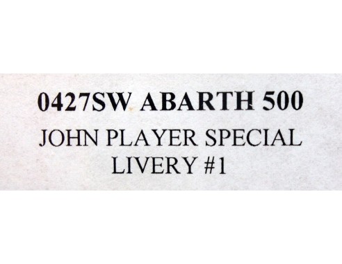 ABARTH 500 JOHN PLAYER SPECIAL LIVERY Nº1 REF.0427SW NSR