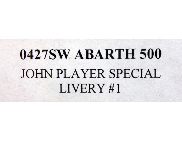 ABARTH 500 JOHN PLAYER SPECIAL LIVERY Nº1 REF.0427SW NSR