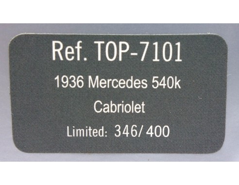 MERCEDES 540K CABRIOLET 1936 REF. TOP 7101 TOP SLOT