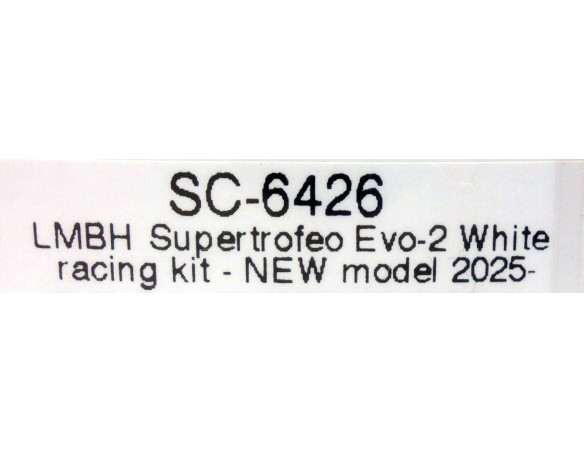 LAMBORGHINI SUPERTROFEO EVO2 WHITE RACING KIT, NEW MODEL 2025 REF.SC6426 SCALEAUTO
