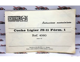 INSTRUCCIONES DE MANTENIMIENTO  LIGIER J-11 FORMULA 1 REF.4060 EXIN