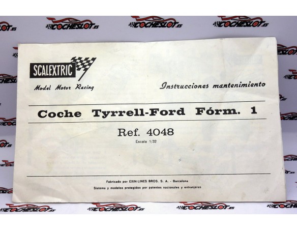 INSTRUCCIONES DE MANTENIMIENTO TYRELL-FORD FORMULA 1 REF.4048 EXIN