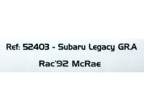 SUBARU LEGACY GR.A RAC`92 MCRAE  REF.52403 AVANT SLOT