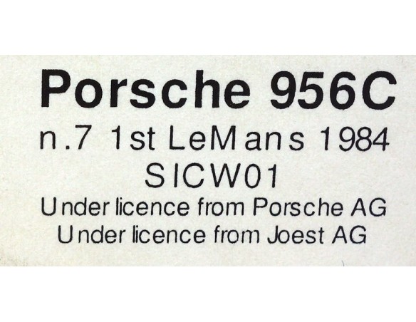 PORSCHE 956C Nº7 1ST LE MANS 1984 REF.SICW01 SLOT.IT